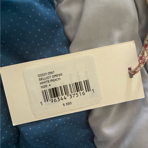 LoveShackFancy White Floral Ruffle Maxi Dress with Pink & Yellow Accents - Picture 6 of 6